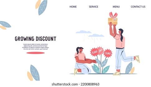 Sale And Special Offer, Online Store Clearance Event And Price Reduce Promotion Banner Template For Website And Mobile App. Sale Website Banner Interface With Character, Flat Vector Illustration.