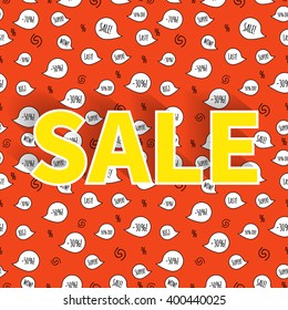 Sale and special offer pattern. 50% off, 70% off, 30% off. Vector illustration.