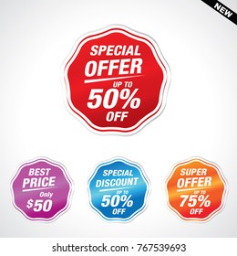 Sale and special offer tag, price tags, Sales Label, Vector illustration.