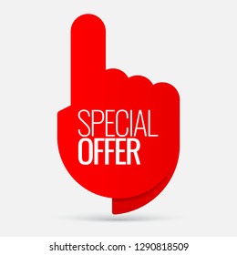 Sale of special offers. An ad with a red tag for an advertising campaign at retail on the day of purchase. vector illustration