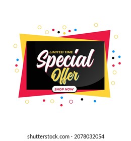 Sale of special offers. Bubble speech ad with a red label for an advertising campaign - stock vector