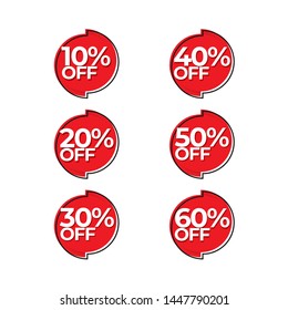 Sale of special offers. Collection of discount label, offer tag and sale sticker design for advertising and promotion. Vector