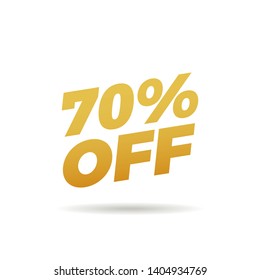 Sale of special offers. Discount 70 Percent Off. Isolated Vector. 