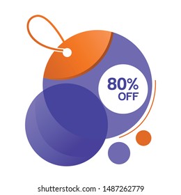 Sale of special offers. Discount 80 Percent Off. Isolated Vector.