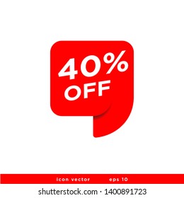 	
Sale of special offers. Discount with the price is 40 . An ad with a red tag for an advertising campaign at retail on the day of purchase. vector illustration