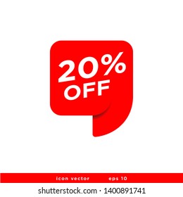 	
Sale of special offers. Discount with the price is 20 . An ad with a red tag for an advertising campaign at retail on the day of purchase. vector illustration