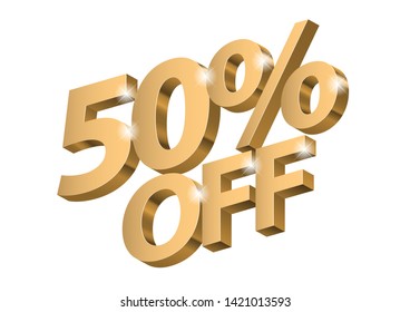 Sale of special offers. Discount with the price is 60 . Gold 3d symbol for an advertising campaign at retail on the day of purchase. vector illustration
