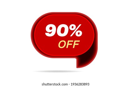 Sale of special offers. The discount price is 90. vector illustration