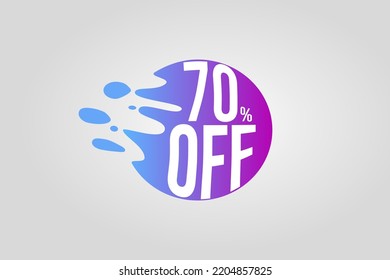 Sale of special offers. Discount with the price is 70%. gradient tag and white background.