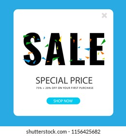 Sale Special Price 75%+20% Square Frame Background Vector Image
