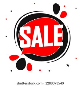 Sale speech bubble banner design template, discount tag, app icon, vector illustration