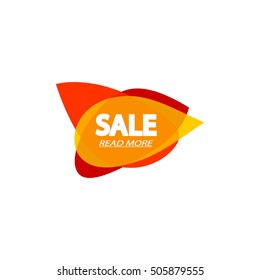 Sale, speech bubble banner, element design template, app icon, vector illustration.