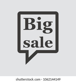 Sale speech bubble icon isolated of flat style. Vector illustration.