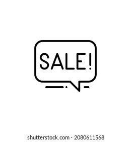 Sale speech bubble. Pixel perfect, editable stroke icon