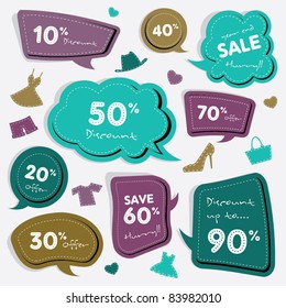 sale speech bubbles