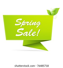 Sale Spring Banner, Isolated On White Background, Vector Illustration