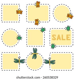 Sale spring color text vector frame