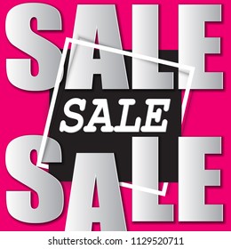 Sale square banner. Black Friday design template. Summer sale sticker. Vector illustration.