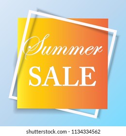 Sale square banner. Black Friday design template. Summer sale sticker. Vector illustration.