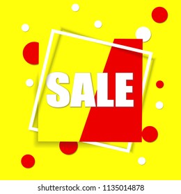 Sale square banner. Black Friday design template. Summer sale sticker. Vector illustration.