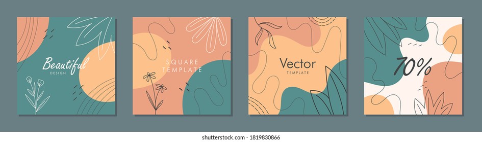 Sale square banner template for social media posts, mobile apps, banners design and web/internet ads. Trendy abstract square template with colorful concept.