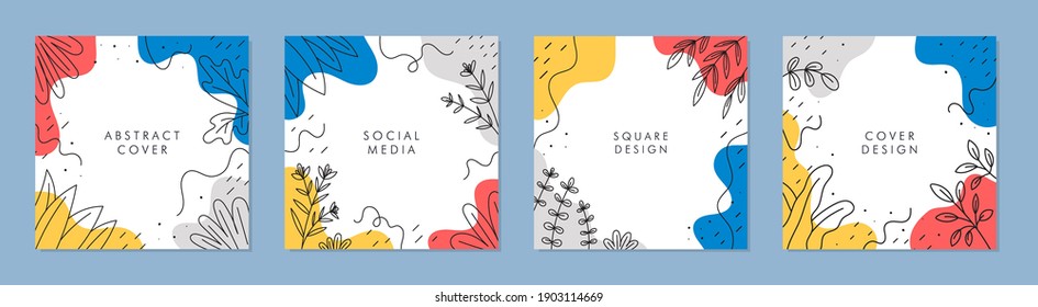 Plantilla de banner cuadrado de venta para publicaciones en medios sociales, aplicaciones móviles, diseño de banners, web y anuncios de Internet. Plantilla cuadrada abstracta de moda con concepto colorido.