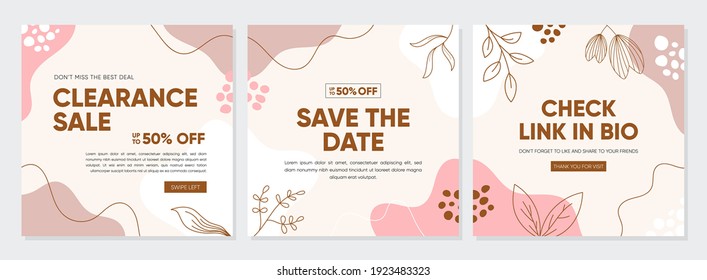 Sale square banner template for social media post, feed, banners design, web or internet advertisment. Trendy abstract square template with colorful concept.