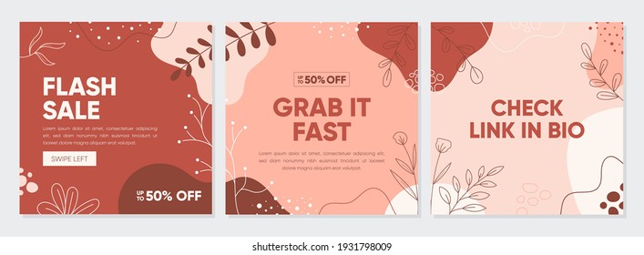 Sale square banner template for social media post, feed, banners design, web or internet advertisment. Trendy abstract square template with colorful concept.