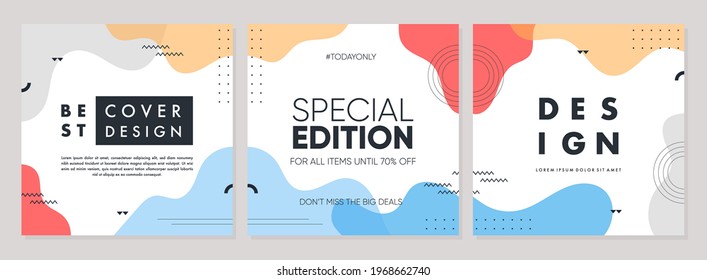 Sale square banner template for social media posts, mobile apps, banners design, web or internet ads. Trendy abstract square template with colorful concept.