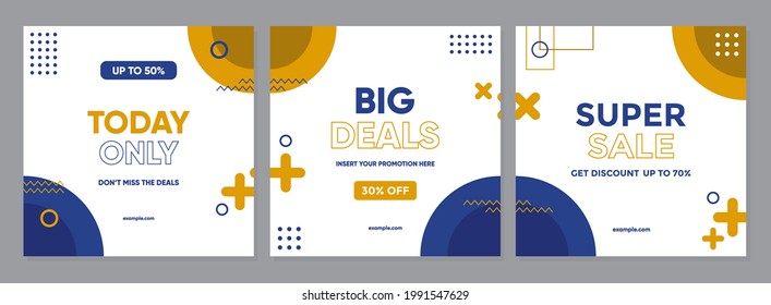 Sale square banner template for social media posts, mobile apps, banners design, web or internet ads. Trendy abstract square template with colorful concept.