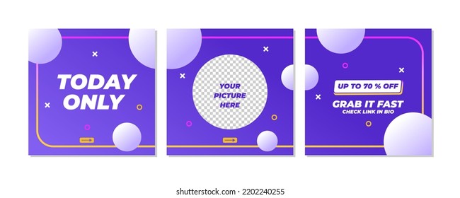Sale square banner template for social media posts, mobile apps, banners design, web or internet ads.
