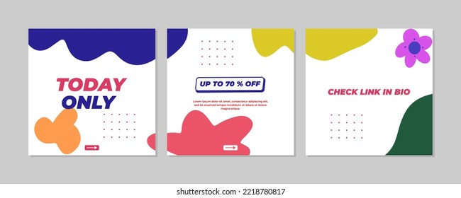 Sale square banner template for social media posts, mobile apps, banners design, web or internet ads.