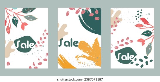 Sale square banner template for social media posts, mobile apps, banners design, web or internet ads. Trendy abstract square template