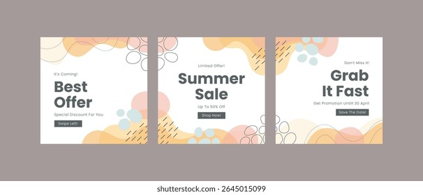 Sale square banner template for social media post, feed, banners design, web or internet advertisment. Trendy abstract square template with colorful concept.