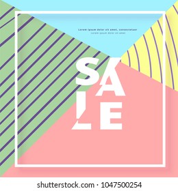 Sale Square Banner. Vector Illustration.