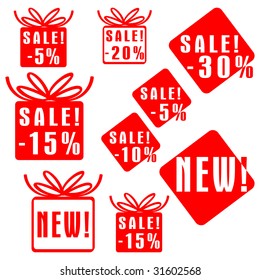 Sale stamp vector set