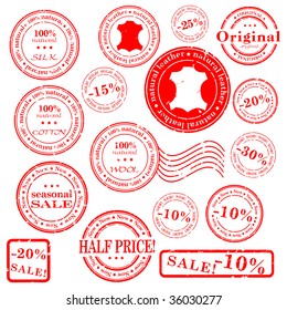 Sale stamp vector set