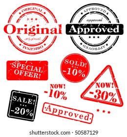 Sale stamp vector set