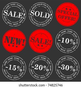 Sale stamp vector set