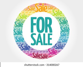 FOR SALE stamp vector words cloud, business concept background