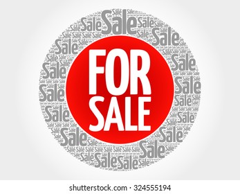 FOR SALE stamp vector words cloud, business concept background