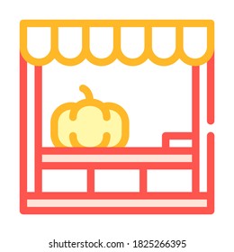 sale stand with pumpkin color icon vector. sale stand with pumpkin sign. isolated symbol illustration