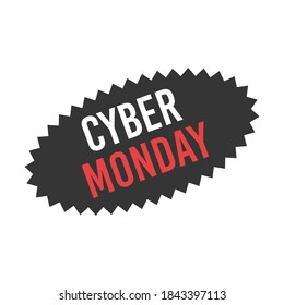 Sale starburst sticker for black friday promotion. Vector illustration of oval sticker with star or sun burst edges and discount sign. Black friday and cyber monday sale circular label