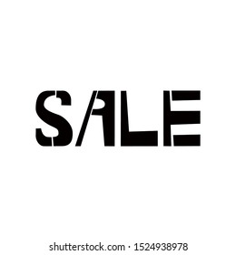 Sale stencil lettering. Spray paint graffiti on white background. Design lettering templates for greeting cards, overlays, posters