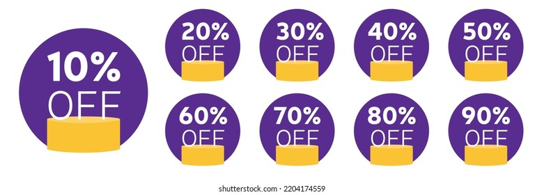 Sale, stick with percent. Best offer. Vector illustration