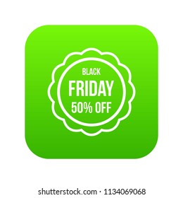 Sale sticker 50 percent off icon digital green for any design isolated on white vector illustration