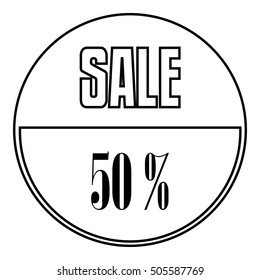 Sale sticker 50 percent off icon. Outline illustration of sale sticker 50 percent off vector icon for web