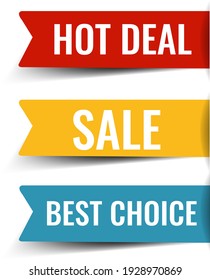 Sale Sticker Big Set Isolated With Gradient Mesh, Vector Illustration