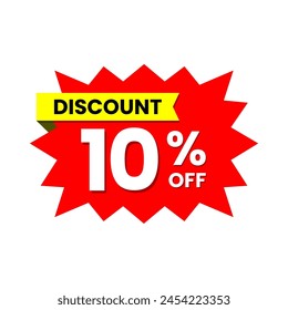 Sale sticker design with 10% discount.
