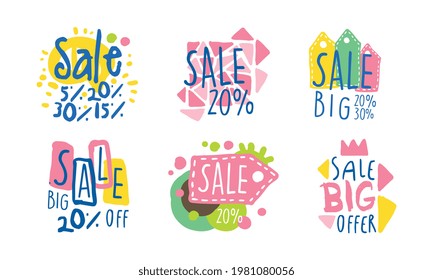 Sale Sticker Design for Shopping and Product Promotion Vector Set